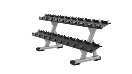 Precor Discovery Series 2 Tier, 10 Pair Dumbbell Rack